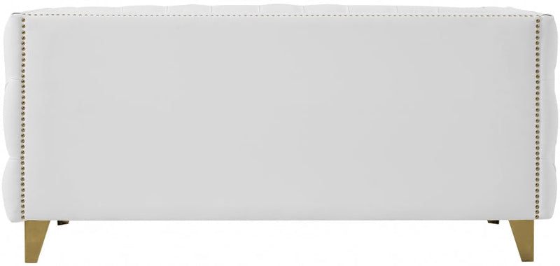 Michelle 66" Vegan Leather Upholstered Loveseat in White - 651White-L