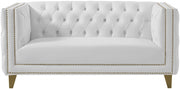 Michelle 66" Vegan Leather Upholstered Loveseat in White - 651White-L