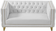 Michelle 66" Vegan Leather Upholstered Loveseat in White - 651White-L