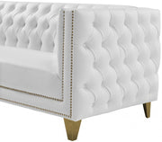 Michelle 66" Vegan Leather Upholstered Loveseat in White - 651White-L
