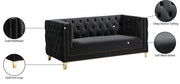 Michelle 66" Velvet Upholstered Loveseat in Black - 652Black-L