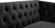 Michelle 66" Velvet Upholstered Loveseat in Black - 652Black-L
