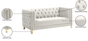 Michelle 66" Velvet Upholstered Loveseat in Cream - 652Cream-L