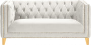 Michelle 66" Velvet Upholstered Loveseat in Cream - 652Cream-L