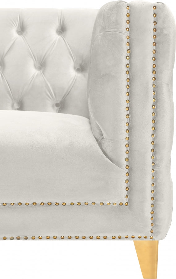 Michelle 66" Velvet Upholstered Loveseat in Cream - 652Cream-L