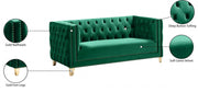 Michelle 66" Velvet Upholstered Loveseat in Green - 652Green-L