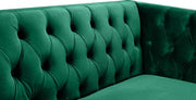 Michelle 66" Velvet Upholstered Loveseat in Green - 652Green-L