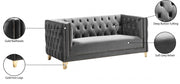 Michelle 66" Velvet Upholstered Loveseat in Grey - 652Grey-L