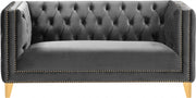 Michelle 66" Velvet Upholstered Loveseat in Grey - 652Grey-L