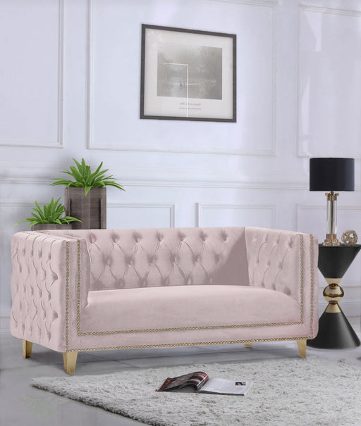 Michelle 66" Velvet Upholstered Loveseat in Pink - 652Pink-L