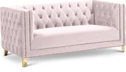 Michelle 66" Velvet Upholstered Loveseat in Pink - 652Pink-L