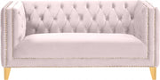 Michelle 66" Velvet Upholstered Loveseat in Pink - 652Pink-L