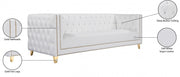 Michelle 90" Vegan Leather Upholstered Sofa in White - 651White-S