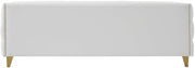 Michelle 90" Vegan Leather Upholstered Sofa in White - 651White-S