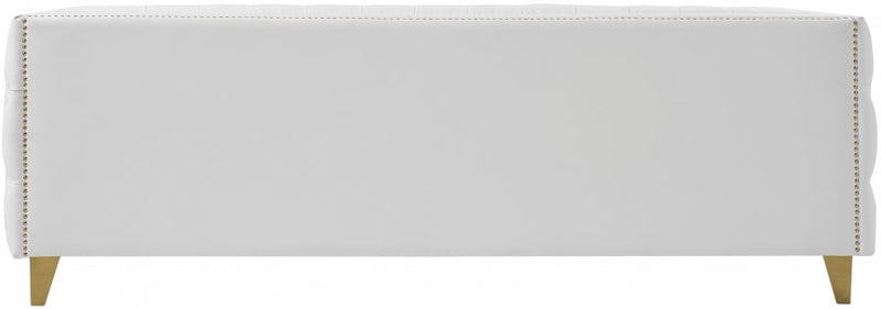 Michelle 90" Vegan Leather Upholstered Sofa in White - 651White-S