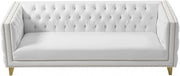 Michelle 90" Vegan Leather Upholstered Sofa in White - 651White-S