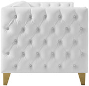 Michelle 90" Vegan Leather Upholstered Sofa in White - 651White-S