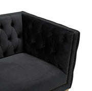 Michelle 90" Velvet Upholstered Sofa in Black - 652Black-S