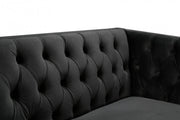 Michelle 90" Velvet Upholstered Sofa in Black - 652Black-S