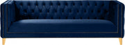 Michelle 90" Velvet Upholstered Sofa in Blue - 652Navy-S