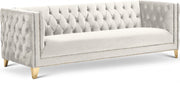 Michelle 90" Velvet Upholstered Sofa in Cream - 652Cream-S