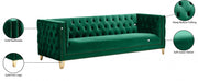 Michelle 90" Velvet Upholstered Sofa in Green - 652Green-S