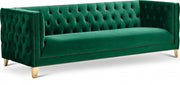 Michelle 90" Velvet Upholstered Sofa in Green - 652Green-S