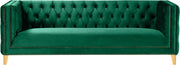 Michelle 90" Velvet Upholstered Sofa in Green - 652Green-S