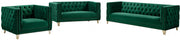 Michelle 90" Velvet Upholstered Sofa in Green - 652Green-S