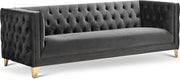 Michelle 90" Velvet Upholstered Sofa in Grey - 652Grey-S