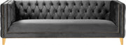 Michelle 90" Velvet Upholstered Sofa in Grey - 652Grey-S