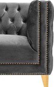 Michelle 90" Velvet Upholstered Sofa in Grey - 652Grey-S