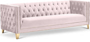 Michelle 90" Velvet Upholstered Sofa in Pink - 652Pink-S