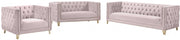 Michelle 90" Velvet Upholstered Sofa in Pink - 652Pink-S