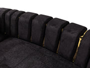 Michelle Black Velvet 3 - Piece Curved 165" Sectional [ETA: 3/15] - Gate FurnitureSectional
