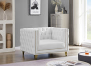 Michelle Vegan Leather Upholstered Chair in White - 651White-C
