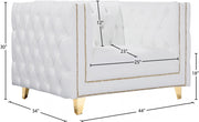 Michelle Vegan Leather Upholstered Chair in White - 651White-C