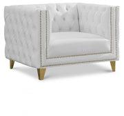 Michelle Vegan Leather Upholstered Chair in White - 651White-C