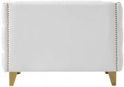 Michelle Vegan Leather Upholstered Chair in White - 651White-C