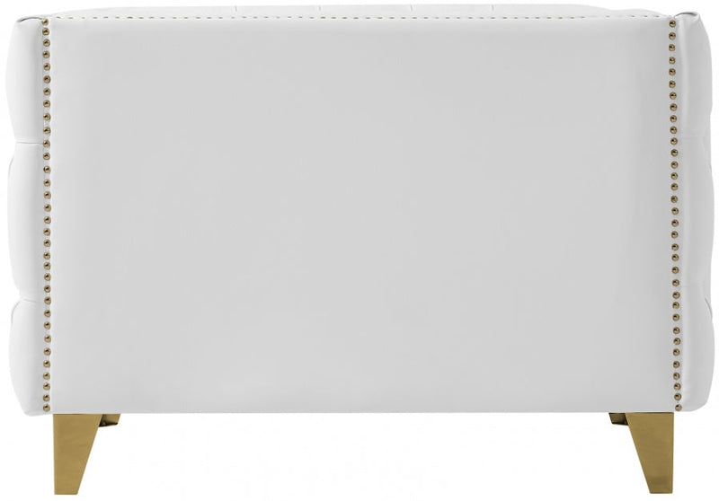 Michelle Vegan Leather Upholstered Chair in White - 651White-C