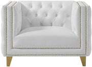 Michelle Vegan Leather Upholstered Chair in White - 651White-C
