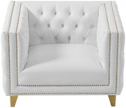 Michelle Vegan Leather Upholstered Chair in White - 651White-C