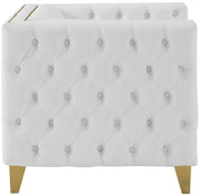 Michelle Vegan Leather Upholstered Chair in White - 651White-C