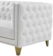 Michelle Vegan Leather Upholstered Chair in White - 651White-C