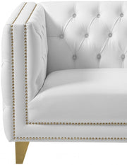 Michelle Vegan Leather Upholstered Chair in White - 651White-C