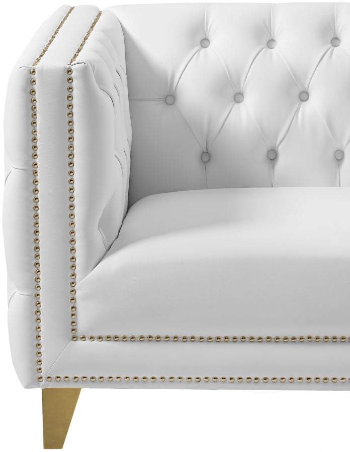 Michelle Vegan Leather Upholstered Chair in White - 651White-C