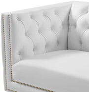 Michelle Vegan Leather Upholstered Chair in White - 651White-C