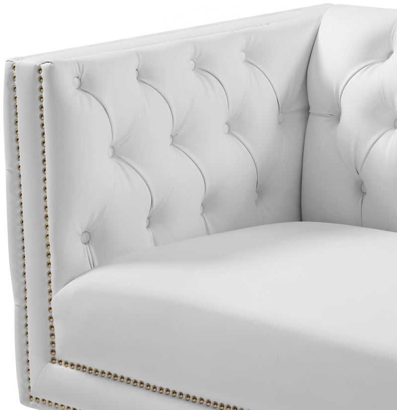 Michelle Vegan Leather Upholstered Chair in White - 651White-C