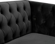 Michelle Velvet Upholstered Chair in Black - 652Black-C