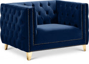 Michelle Velvet Upholstered Chair in Blue - 652Navy-C